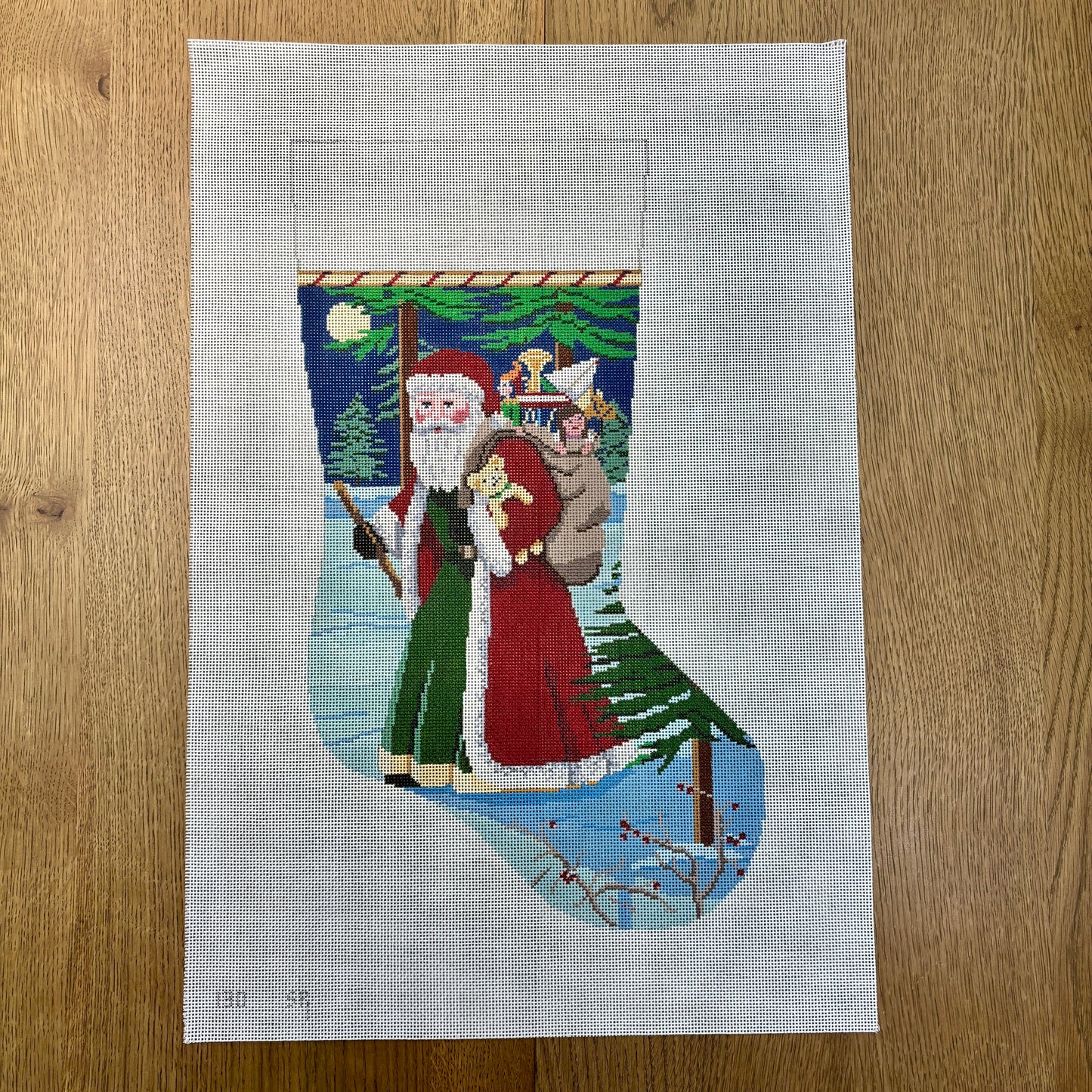 Walking Stick Santa, Stocking (TS)