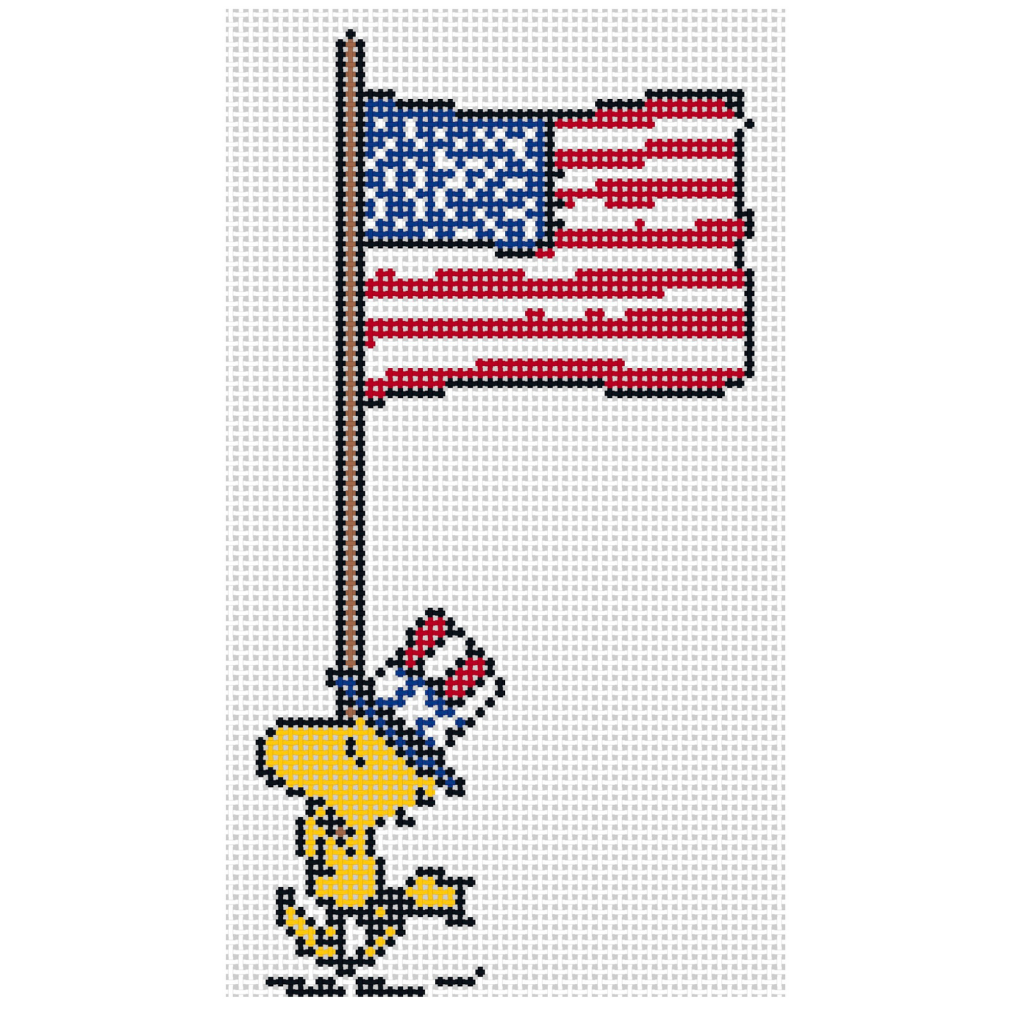 PEANUTS Patriotic - Woodstock marching with Flag Canvas