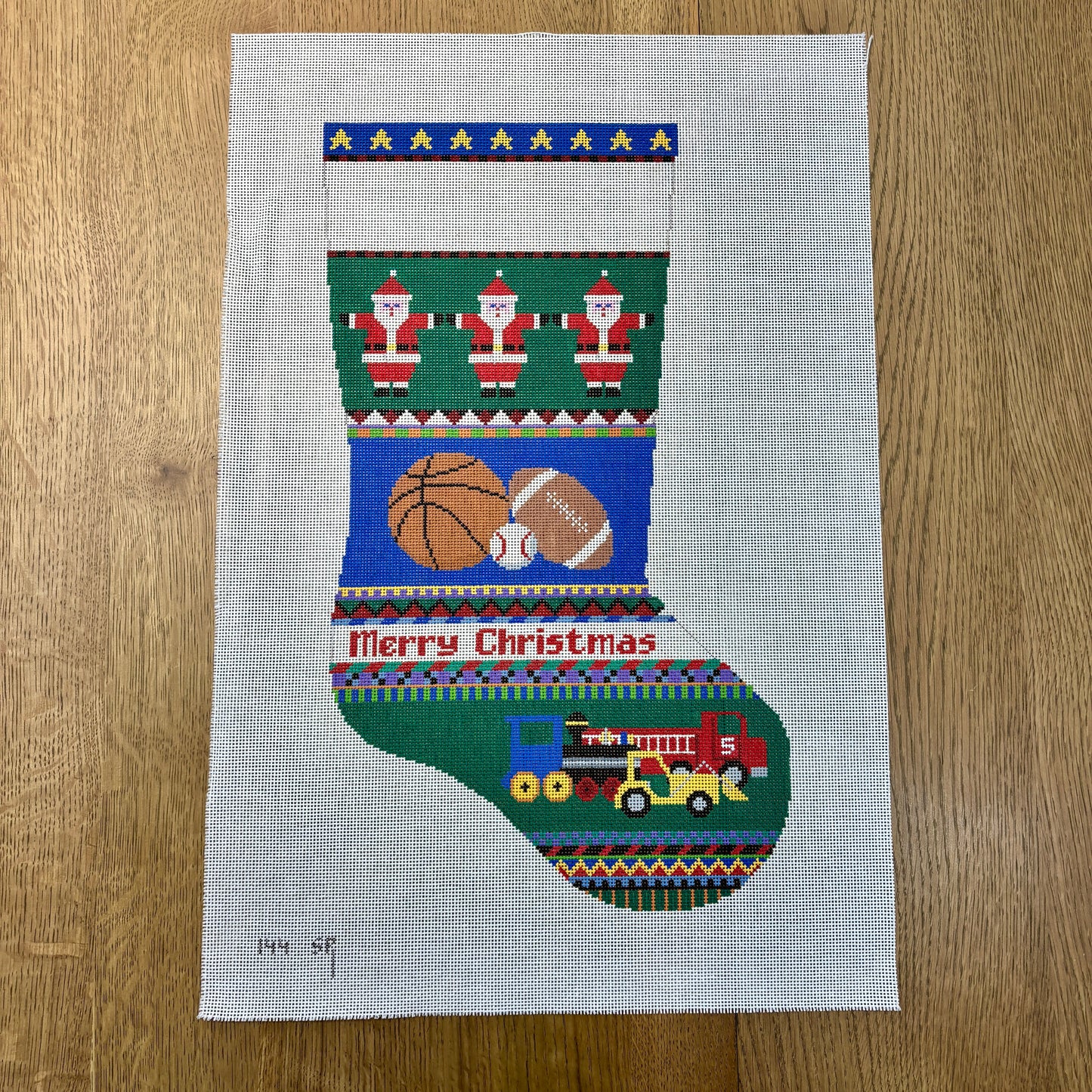 Bold Stripe Sport Balls and Trucks, Stocking (TS)