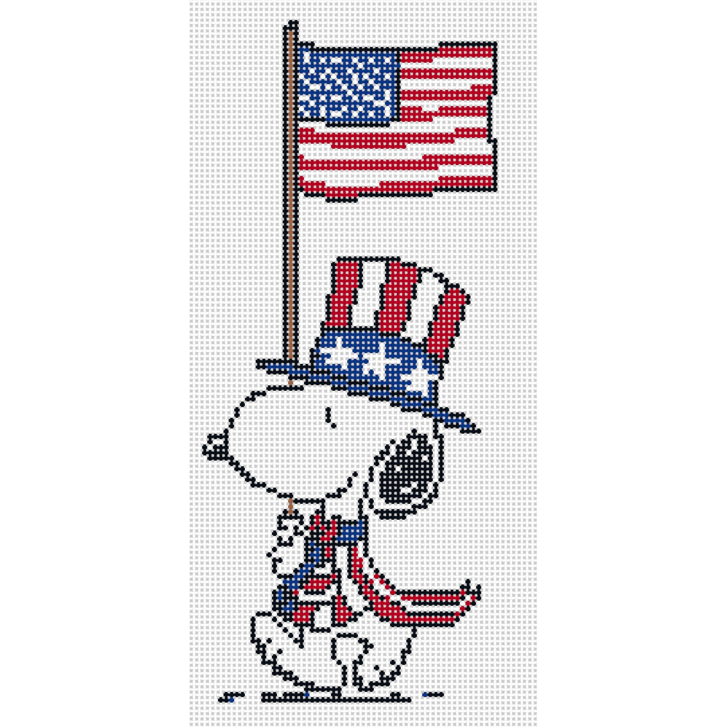 PEANUTS Patriotic - Snoopy marching with Flag Canvas