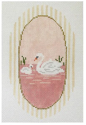 Swans Oval Ornament