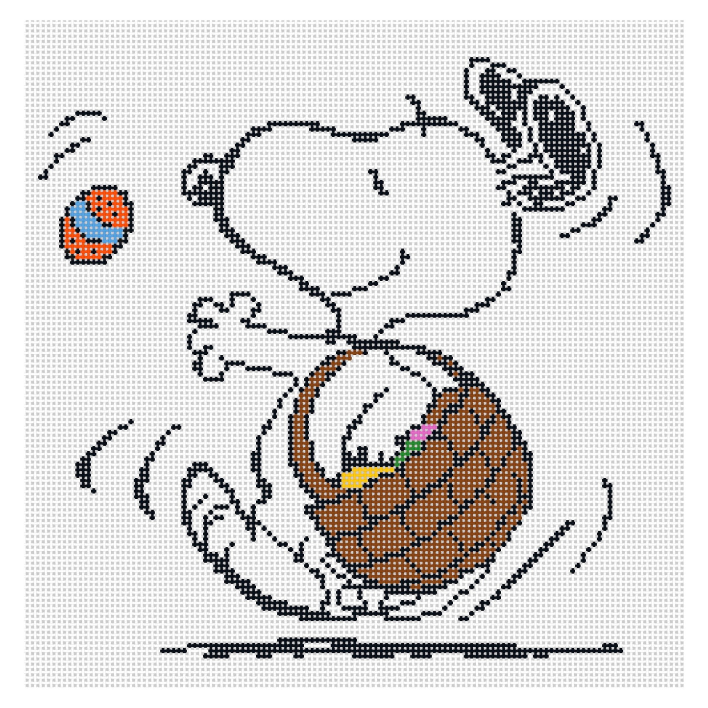 PEANUTS Easter - Snoopy Dancing with Easter Basket Canvas