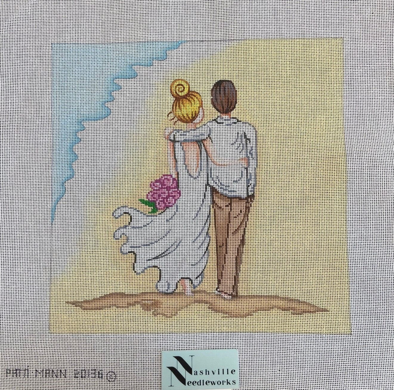 Patti Mann Needlepoint Rose Hill Designs Wedding Couple 20136