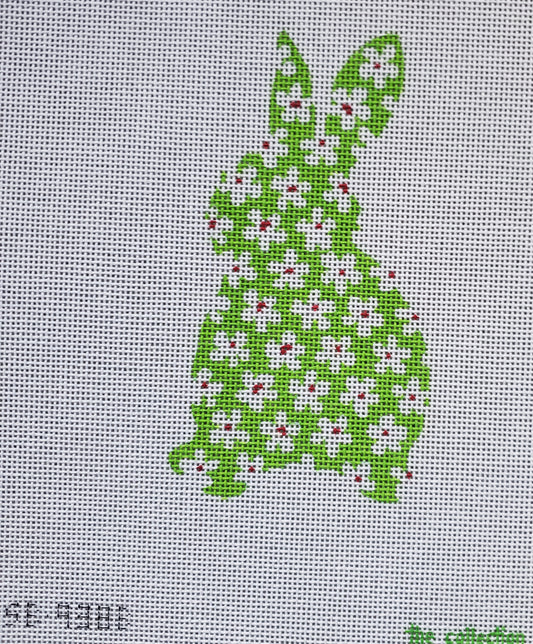 The Collection Designs SB-938B 
Standup Bunny in Green with White Leaves