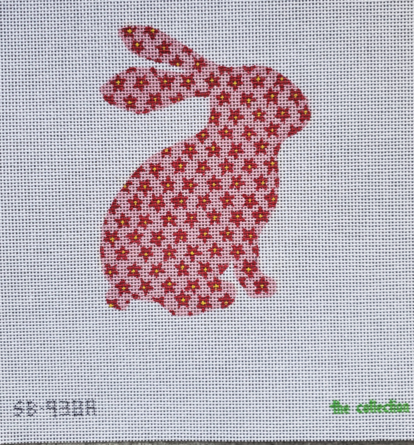 The Collection Designs SB-938A 
Standup Bunny in Light Pink with Dark Pink Flowers