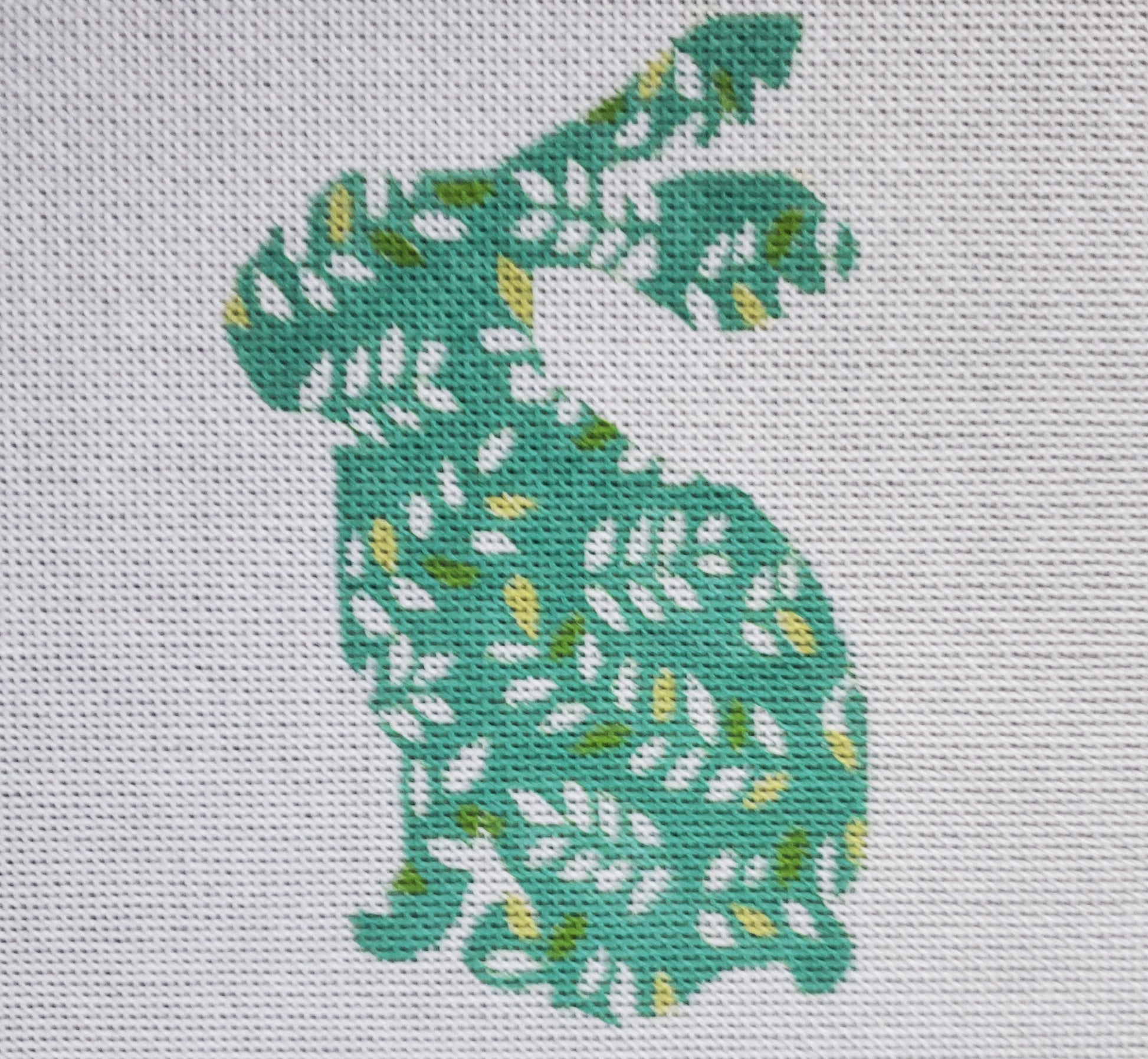 The Collection Designs SB-939B 
Standup Bunny in Aqua Blue with Leaves