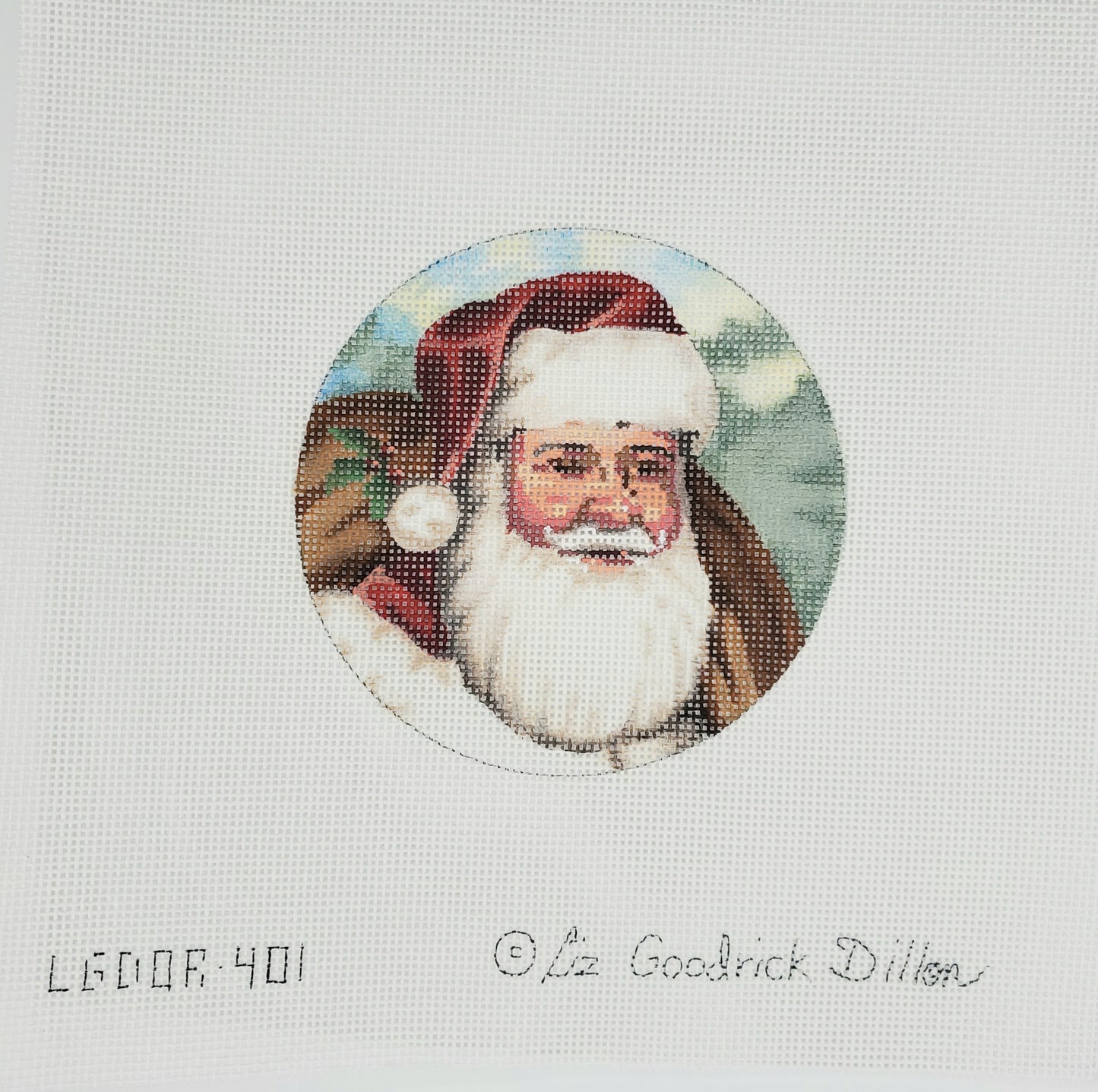 Victorian Whitson Needlepoint Santa Face - Sack LGDOR401