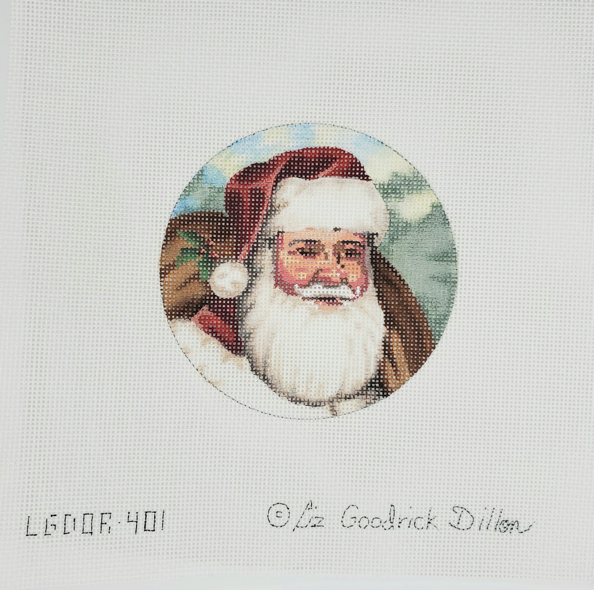 Victorian Whitson Needlepoint Santa Face - Sack LGDOR401