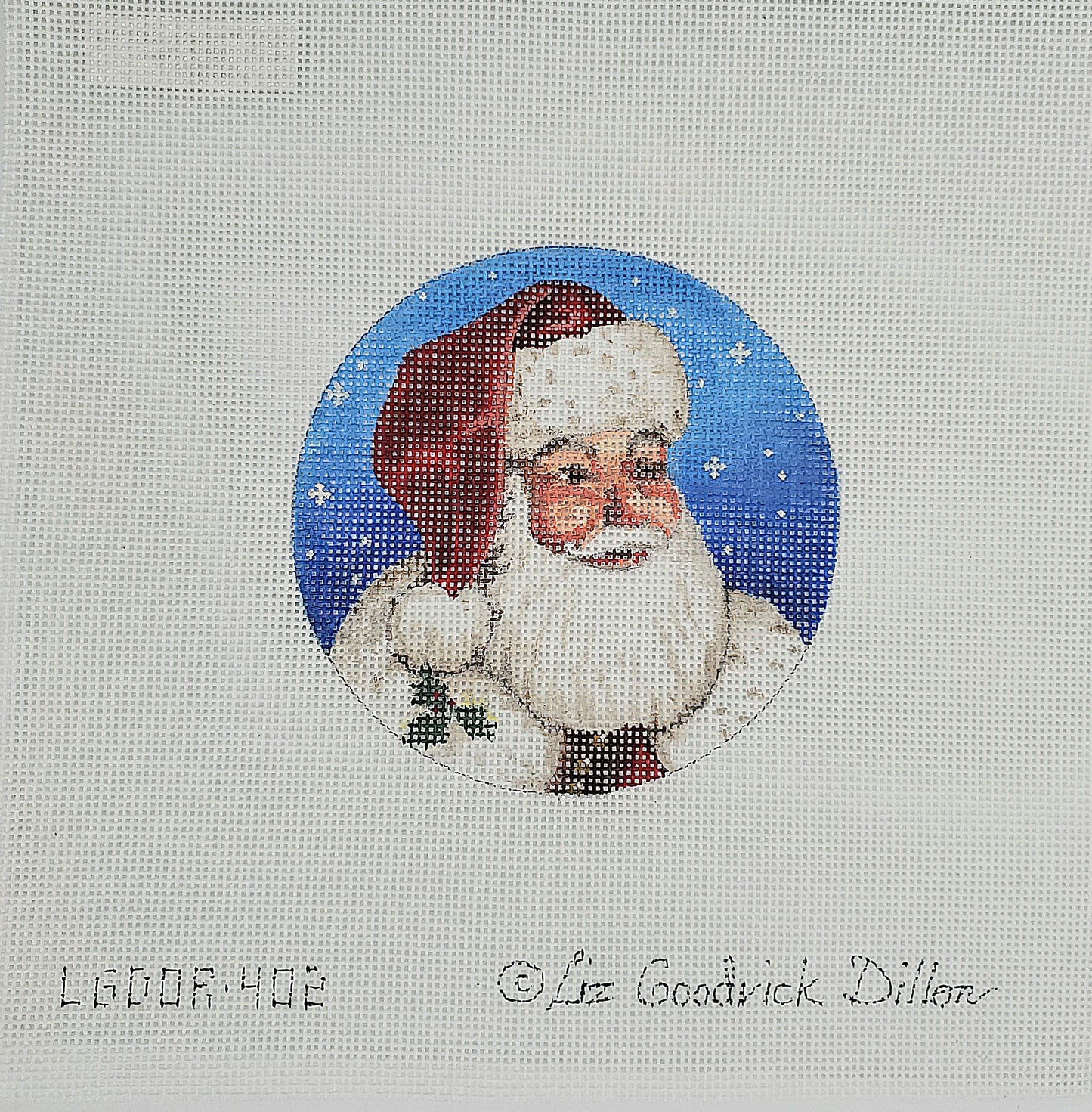 Victorian Whitson Needlepoint Santa Face - Holly LGDOR402