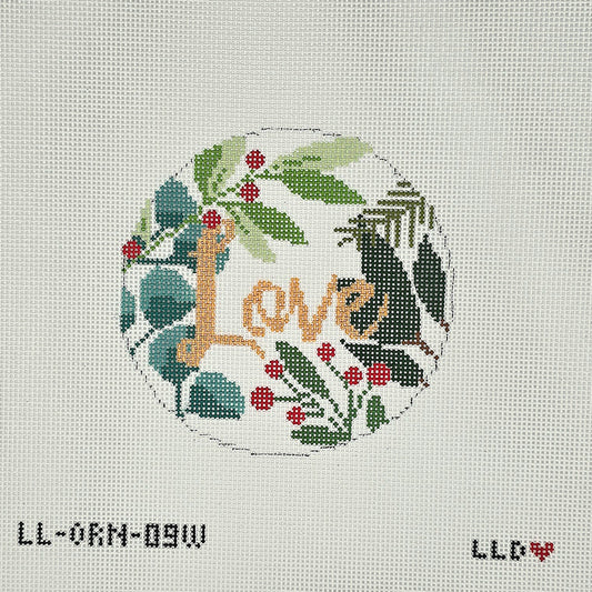 LauraLoveDesignsLL-ORN-08wPeace OrnamentWhite/Gold