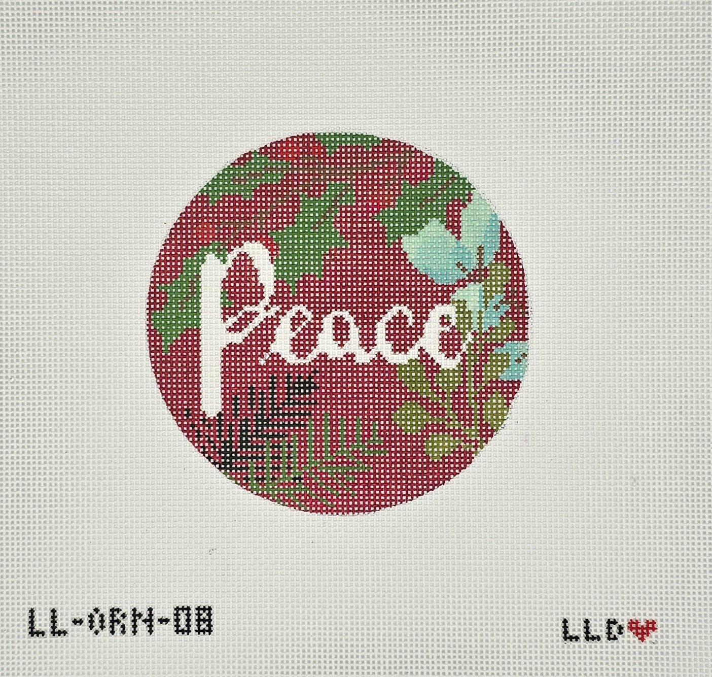 LauraLoveDesignsLL-ORN-09Peace OrnamentRed