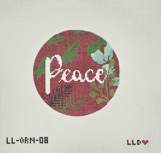 LauraLoveDesignsLL-ORN-09Peace OrnamentRed
