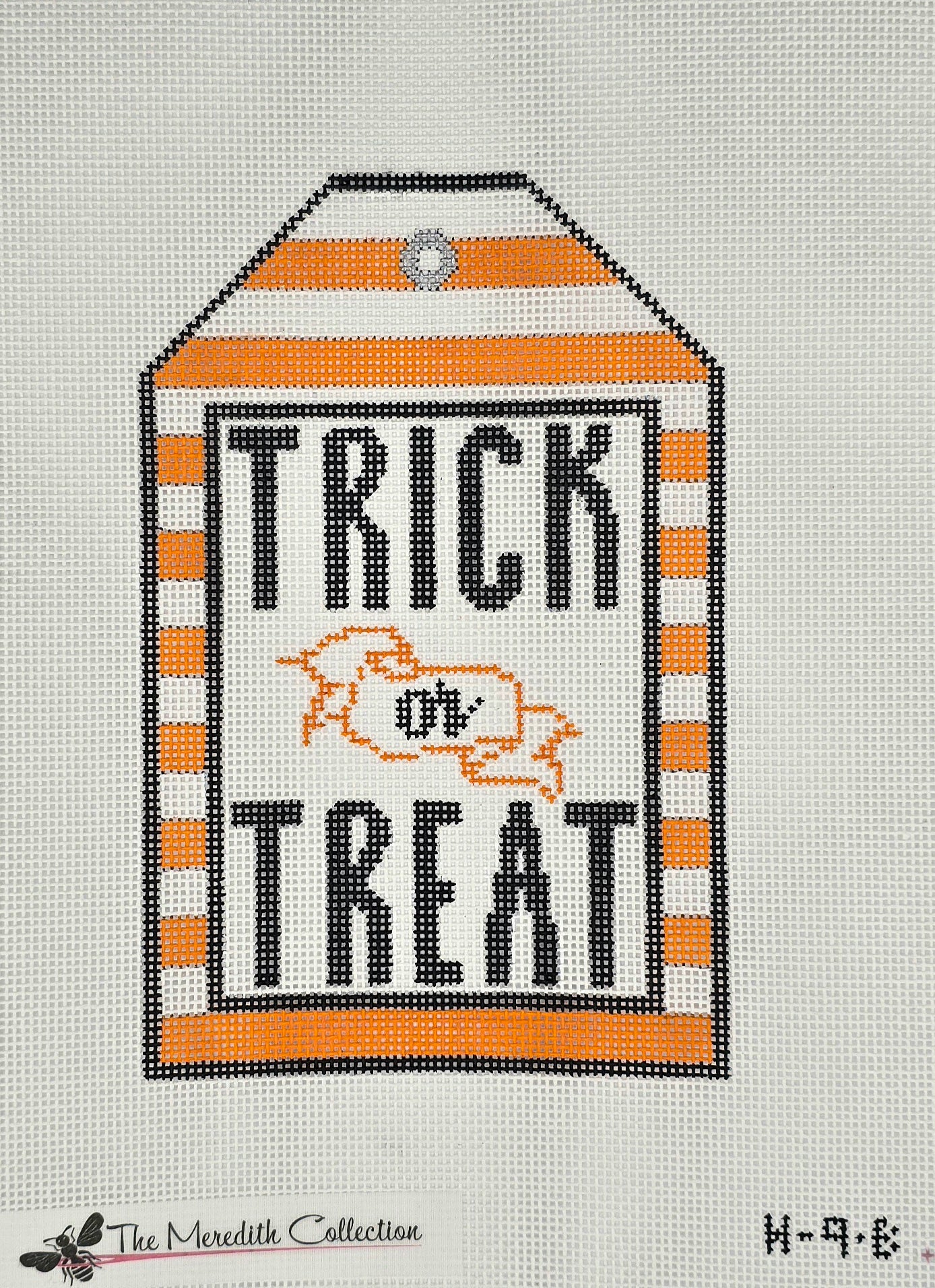 TheMeredithCollectionH-9bTrickor TreatOrangeStripeGiftTag