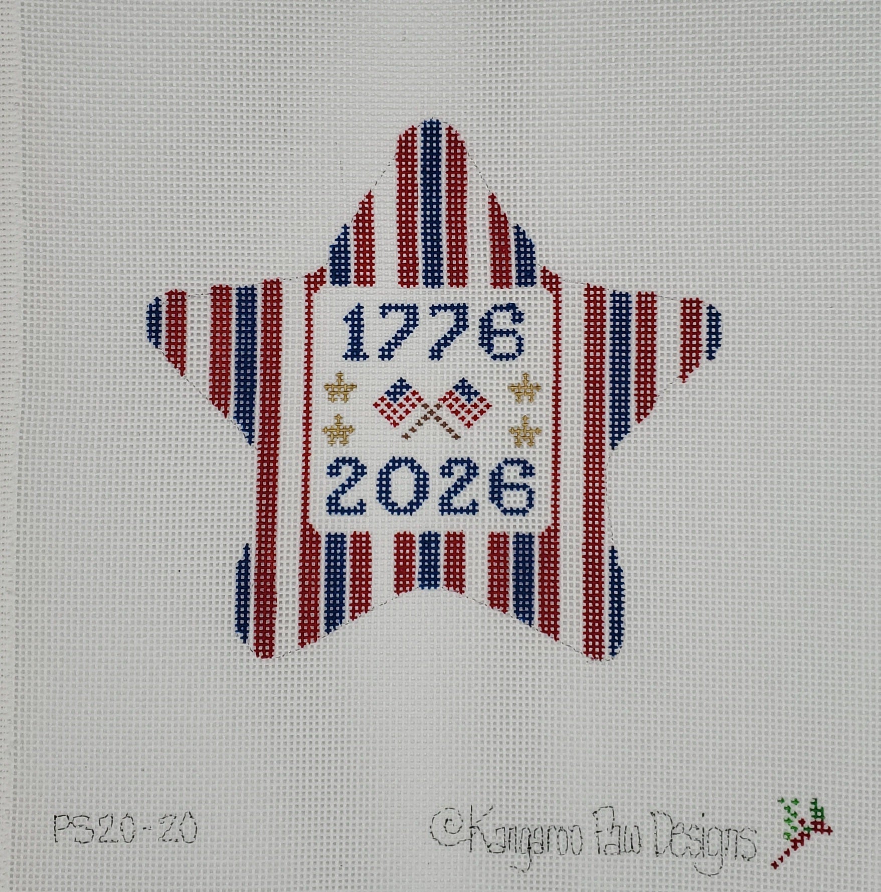 サラ・アン・ソーダー 刺繍 1776年 Patriotic Star 1776-2026 – Nashville Needleworks