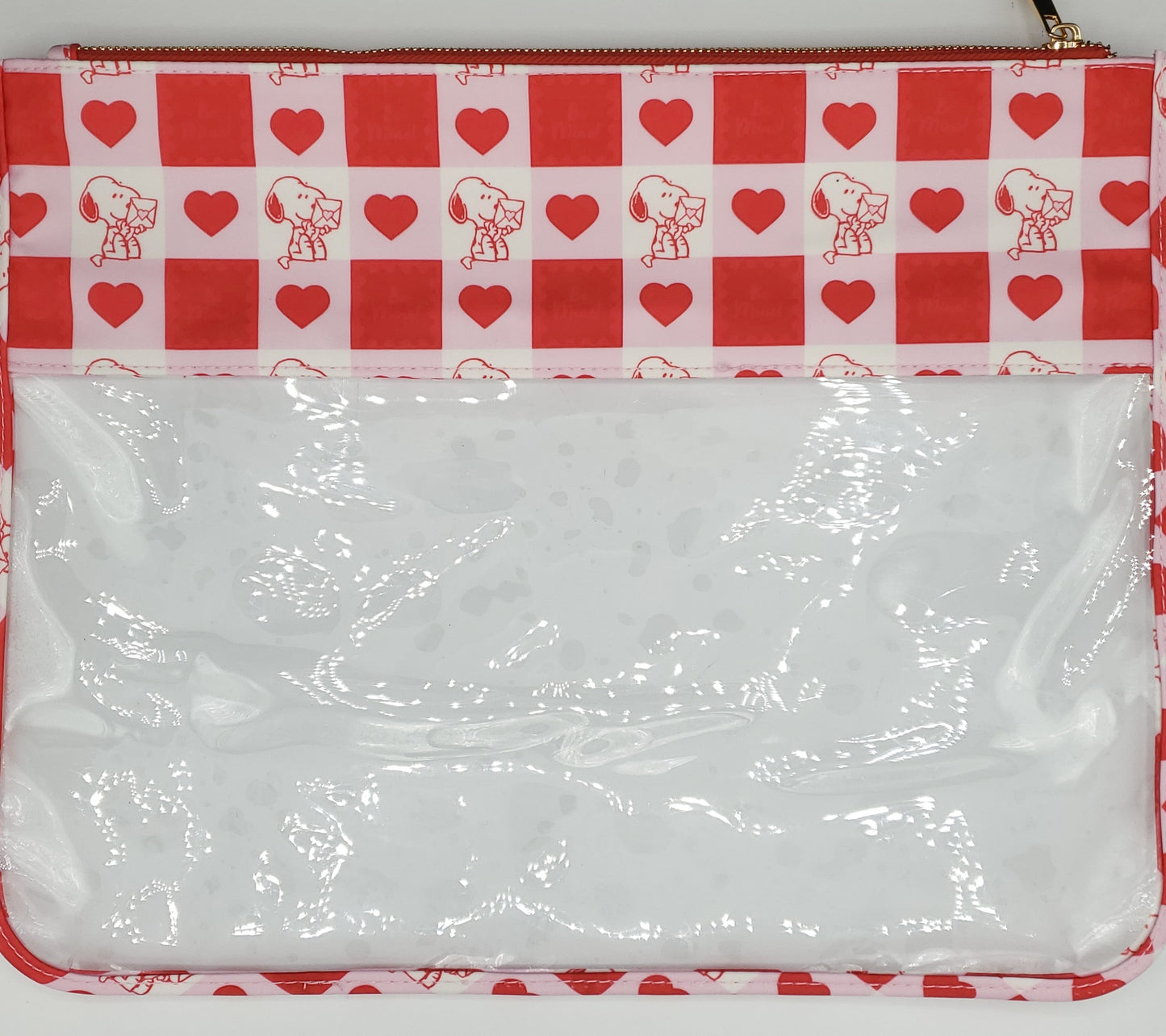 PEANUTS Valentine's Day Medium PVC Project Pouch Bag Size: 15" x 12"
