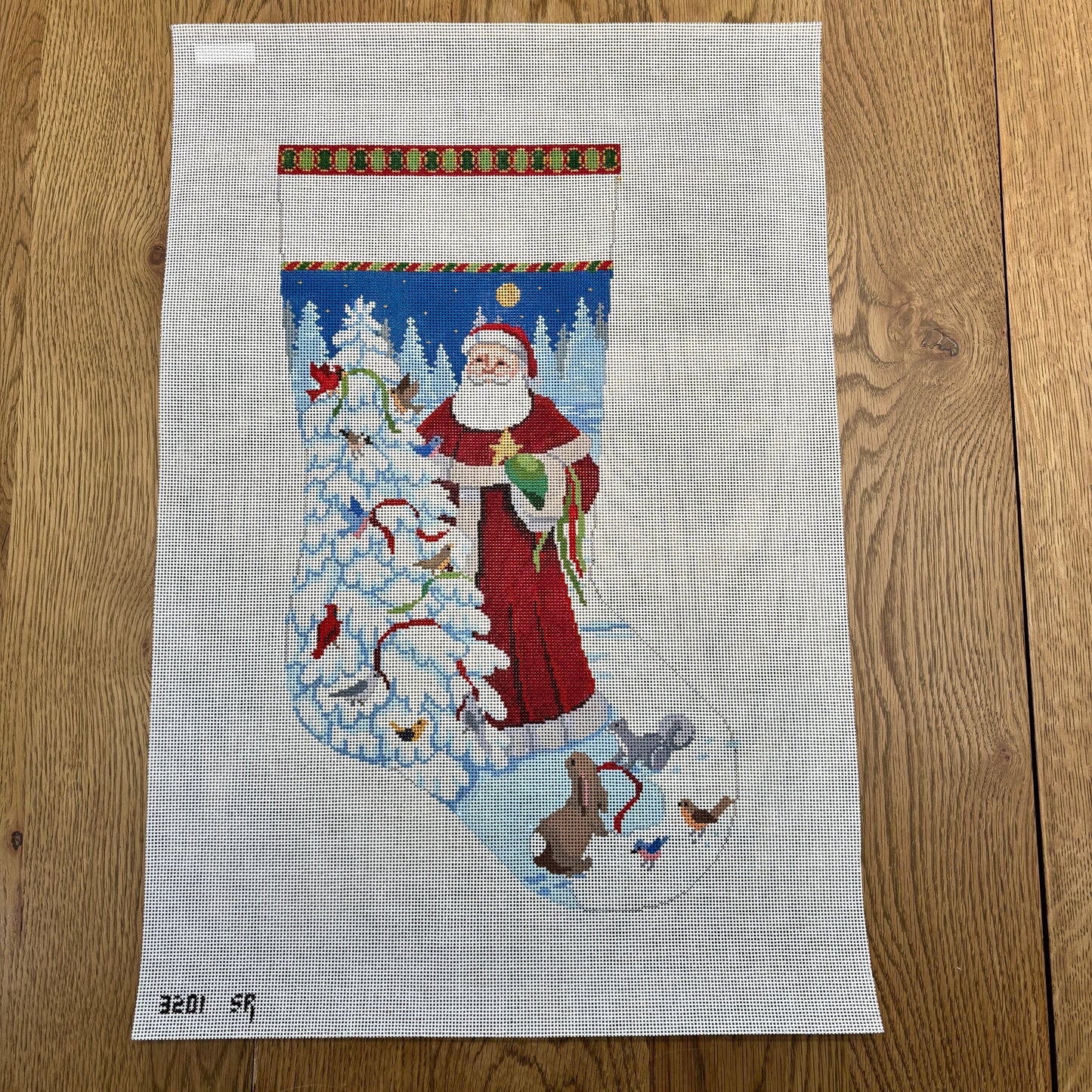 Santa, Decorating Bird Tree, Stocking (TS)