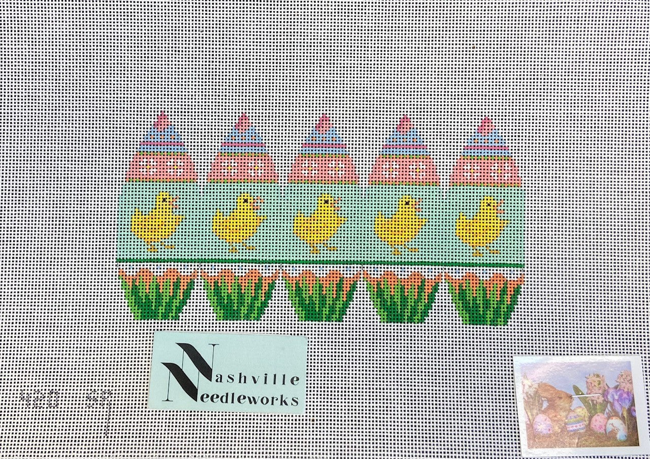 Susan Roberts Needlepoint Banded Chicks 420