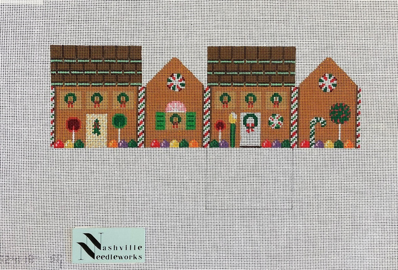 Susan Roberts Needlepoint 
Andes Mint and Gingerbread 3D House 5241-18