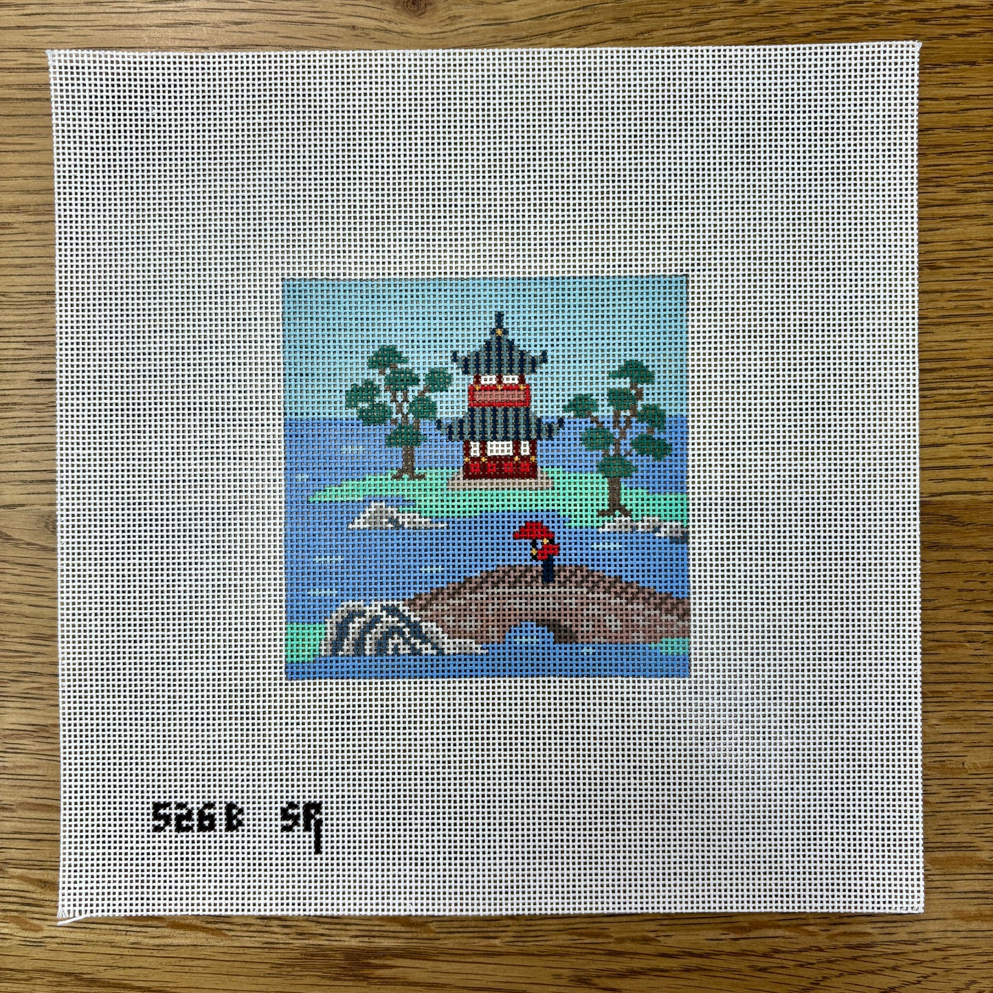Asian Islands, Bridge, Colors, 4" x 4" (TS)