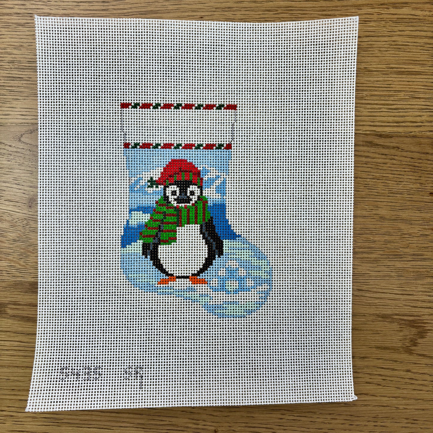 Penguin with Snowballs, Mini Stocking (TS)
