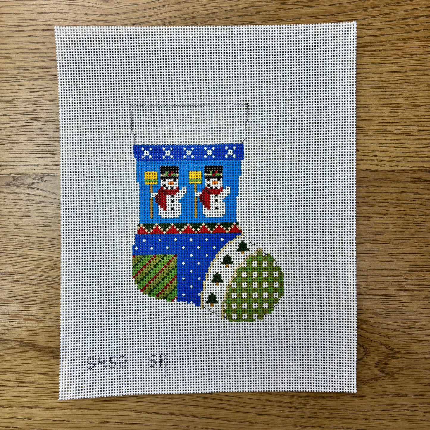 Patchwork Snowman, Mini Stocking (TS)