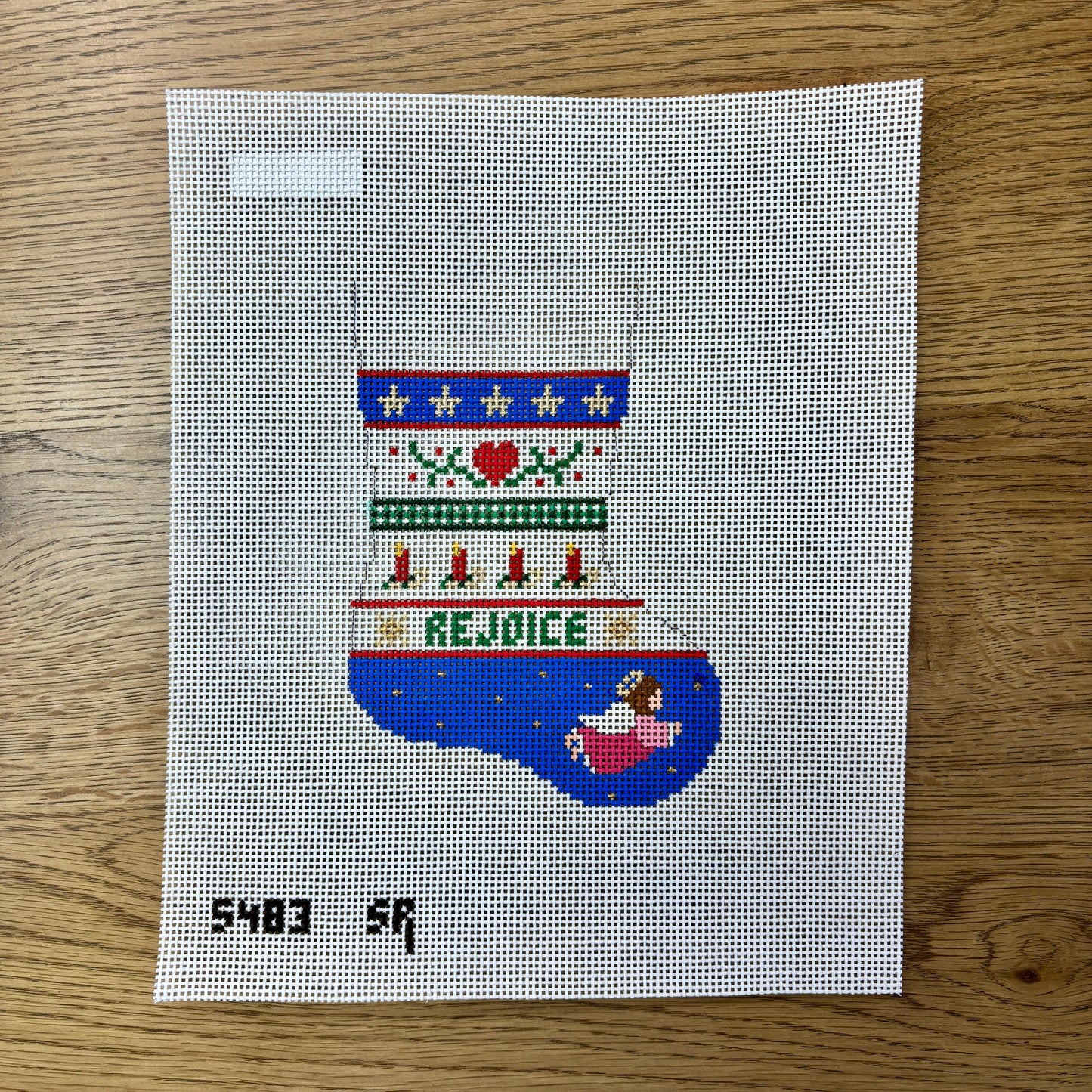 Heart, Candle, Angel Stripe - Mini Stocking (TS)