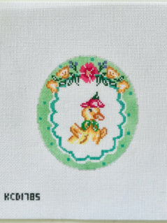 KCN Designs KCD1785 Polka Dot Easter Vignette Duck Oval