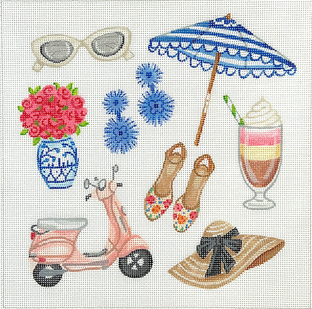 Kate Dickerson Needlepoint Joanna Baker JB-PL03 Summer Favorite Things