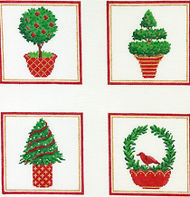 Kate Dickerson Christmas Topiary Coasters CO4-44