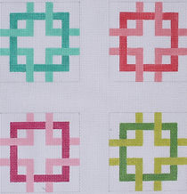 Kate Dickerson Interlocking Squares Coasters-Bright CO4-41