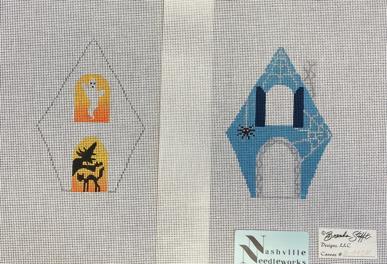 Brenda Stofft Halloween Bucket Ornament-Haunted House 2 Piece Candy Bucket B-445E