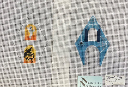 Brenda Stofft Halloween Bucket Ornament-Haunted House 2 Piece Candy Bucket B-445E