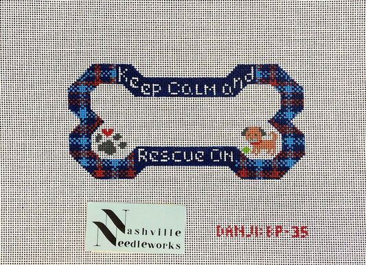 Danji Designs Keep Calm & Rescue On Dog Bone Ornament BP-35