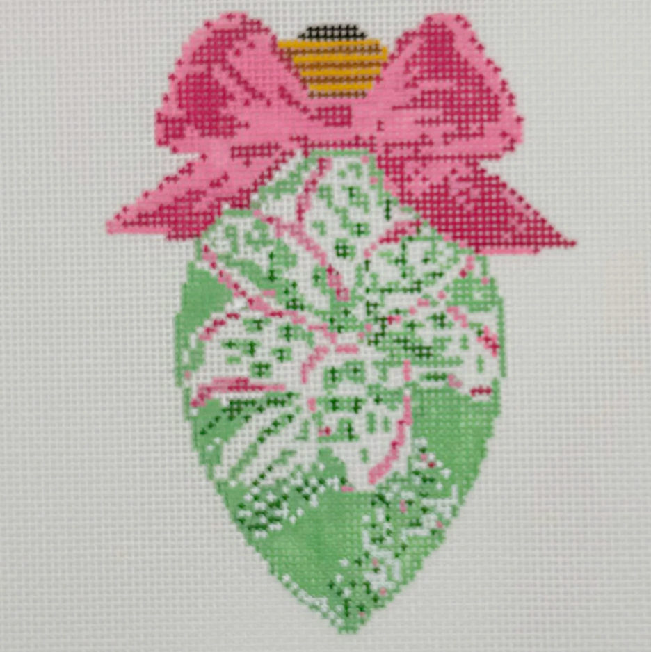 BW2170NBL BlueWaters NeedlepointbyLaura BowBulbwithLily 18 mesh