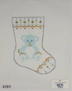 KCNDesigns BS-54 BearyChristmas BlueBaubleStocking
