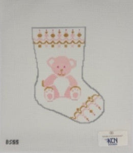 KCNDesigns BS-55 BearyChristmas PinkBaubleStocking