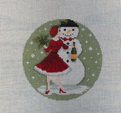 Betty Loves Bubbles w/Snowman The Gingham Stitchery
