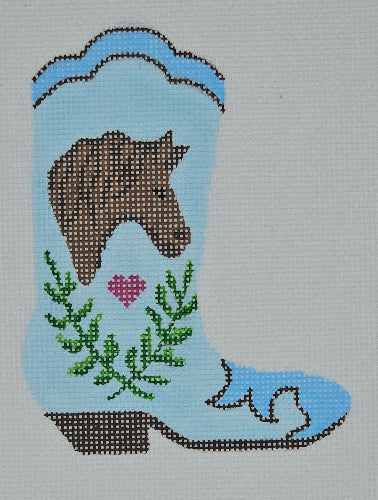 Kate Dickerson Needlepoint Collections Mini Boot -Love Horses 
OM-392