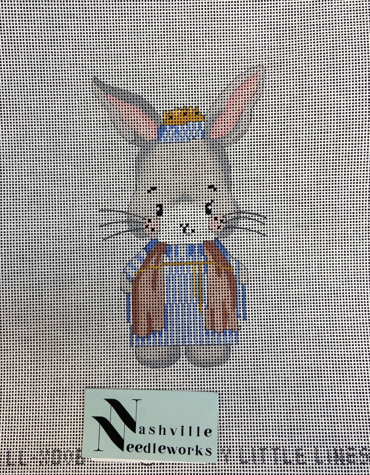 CBK Needlepoint Pretty Little Lines King Bunny-Animal Nativity LL-XO-08