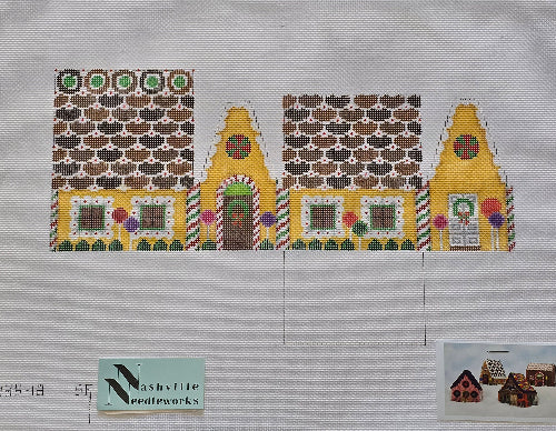 Susan Roberts Needlepoint Designs 
5235 Butterscotch with Tri-Choc Wafers, 3D Gingerbread House