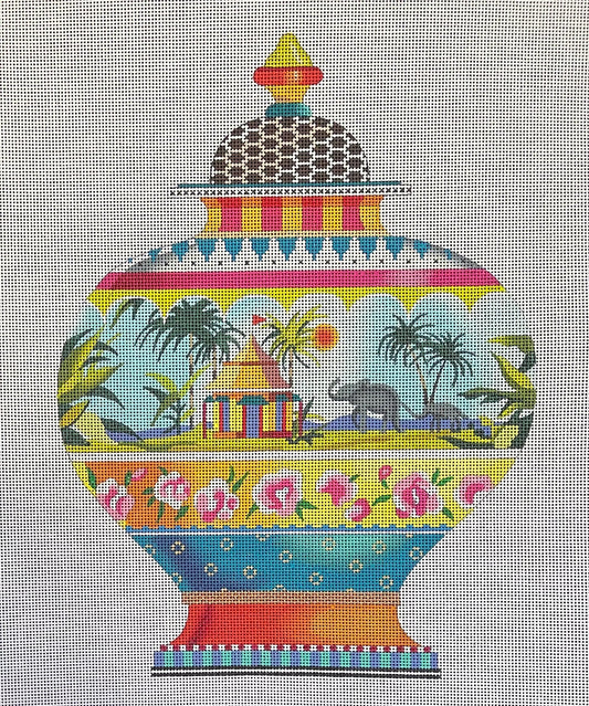 Colors of Praise MC467 Urn with Elephants (Digital Stitch Guide)