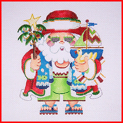 COSA-39 (TS) Squatty Beach Santa with Palm tree