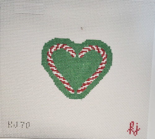 The Gingham Stitchery KJ70 Candy Cane Heart 2