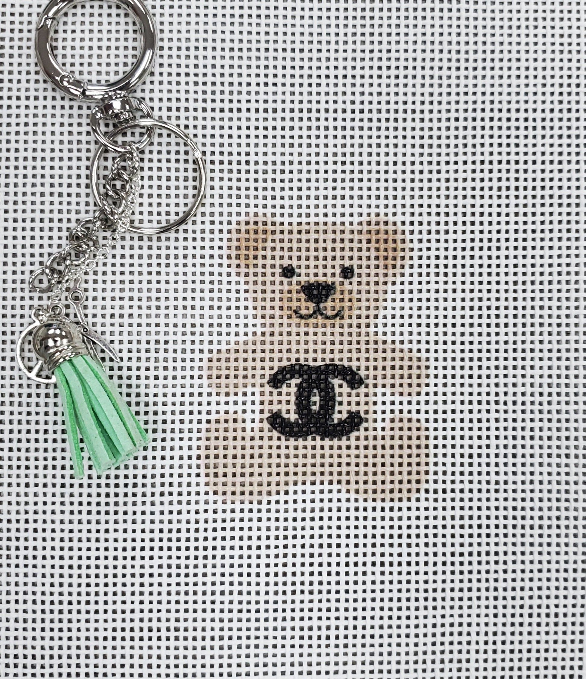 Alice Peterson TF-8 Bear Bag Tag - Chanel - Beige Canvas and bag attachment set.&Attachments vary.