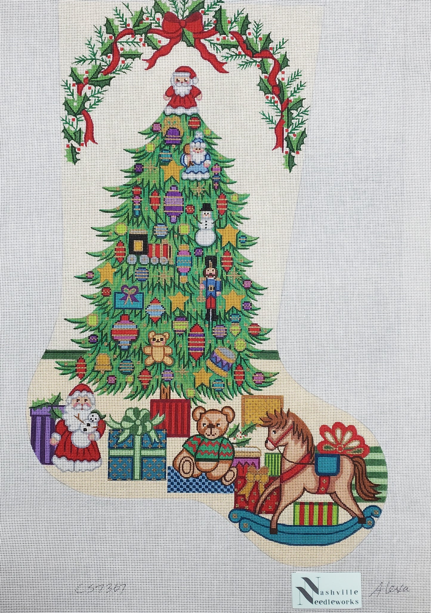 Alexa Designs CS7367-18
Santa Tree Topper Stocking