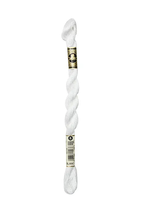 DMC Pearl Cotton Skein, Color Blanc. perfect for your 18 count canvas. Also used in embroidery projects.
