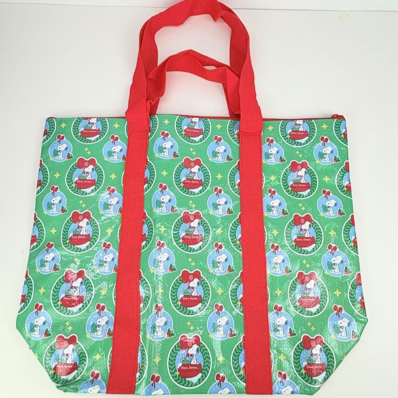 PEANUTS Dear Santa Wreath -Large Woven Project Bag