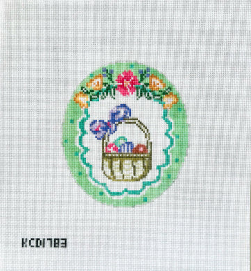 KCN Designs KCD1783 Polka Dot Easter Vignette Basket Oval