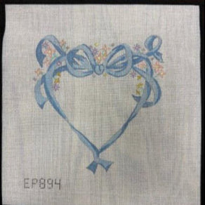 Susan Roberts Needlepoint Floral Ribbon Heart EP0894