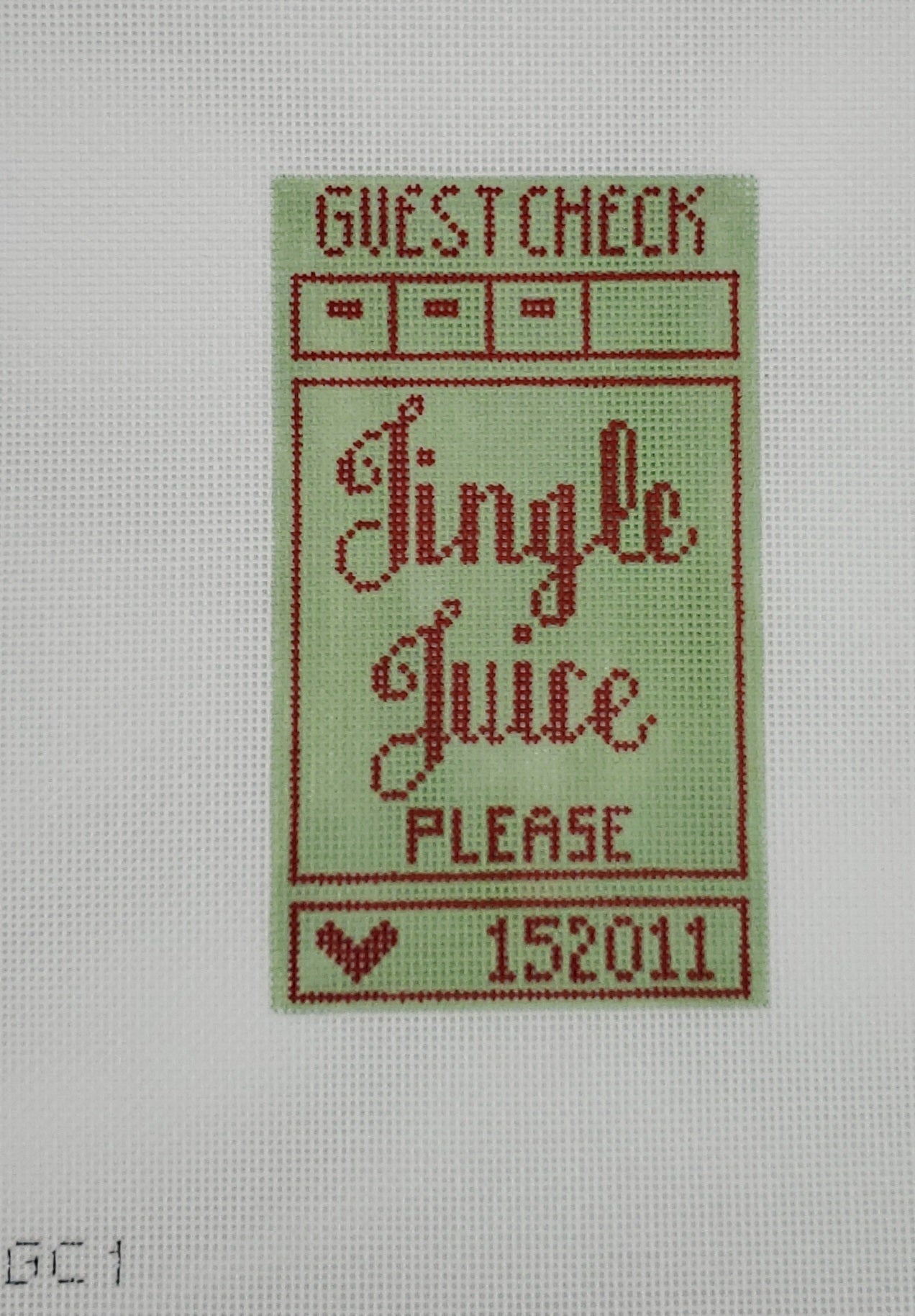 Officially Needlepoint Guest Check - Jingle Juice SKU GC1